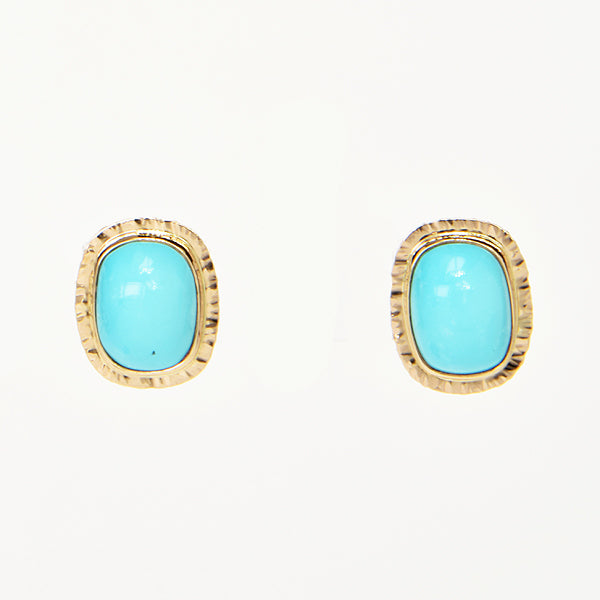 Sleeping Beauty Turquoise Cabochon Earrings