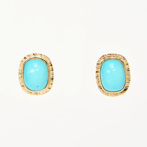 Sleeping Beauty Turquoise Cabochon Earrings