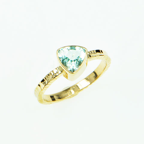 Sea Foam Aquamarine Faceted Ring