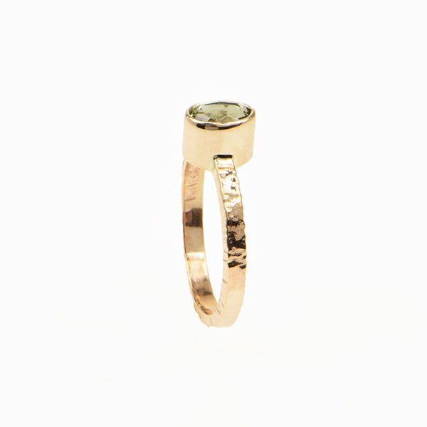 Light Green Tourmaline Faceted Ring