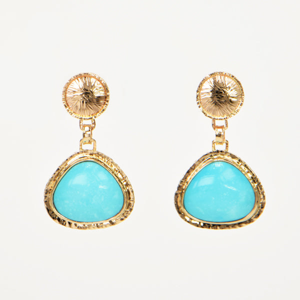 Sleeping Beauty Turquoise Cabochon Earrings