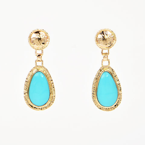 Kingman Turquoise Cabochon Earrings