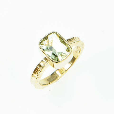 Yellow Beryl Faceted Ring