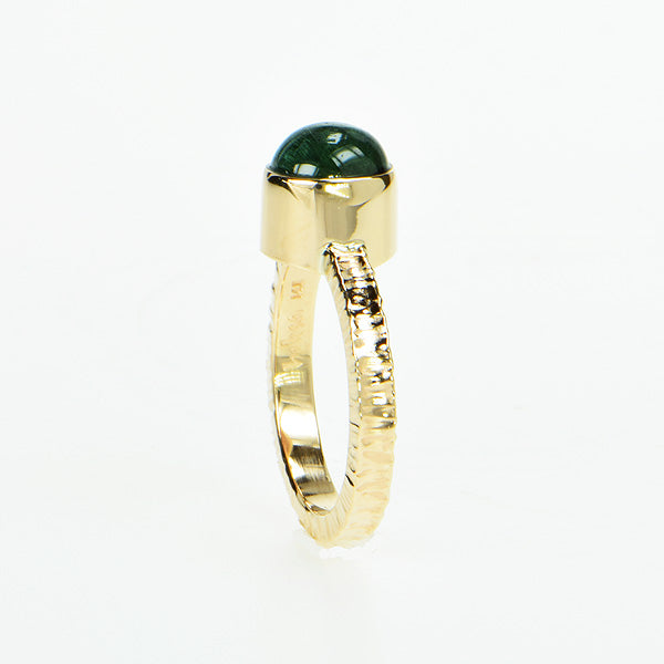 Green Catseye Tourmaline Cabochon Ring