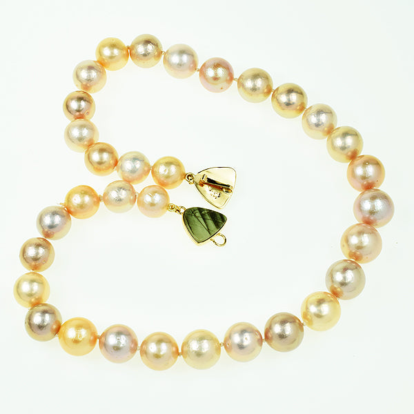 Jumbo Multicolor Freshwater Pearls with Imperial Jasper Cabochon Necklace